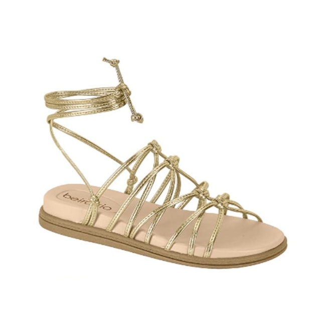 Sandália Flatform Beira Rio Feminina Dourado