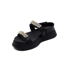 Sandalia Flatform Media Lu Rezende-Feminina Preto