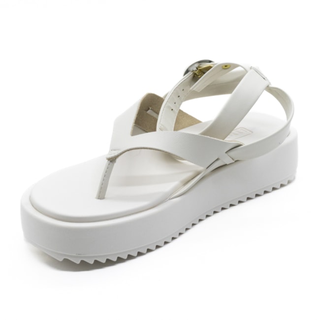 Sandália Flatform Media Moleca Feminino Branco Off