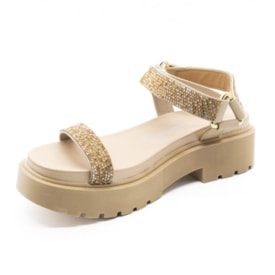 Sandalia Flatform Media Vizzano Feminina Bege