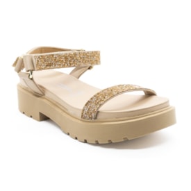 Sandalia Flatform Media Vizzano Feminina Bege
