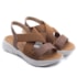 Sandália Flatform Salto Medio Usaflex Feminina Canela