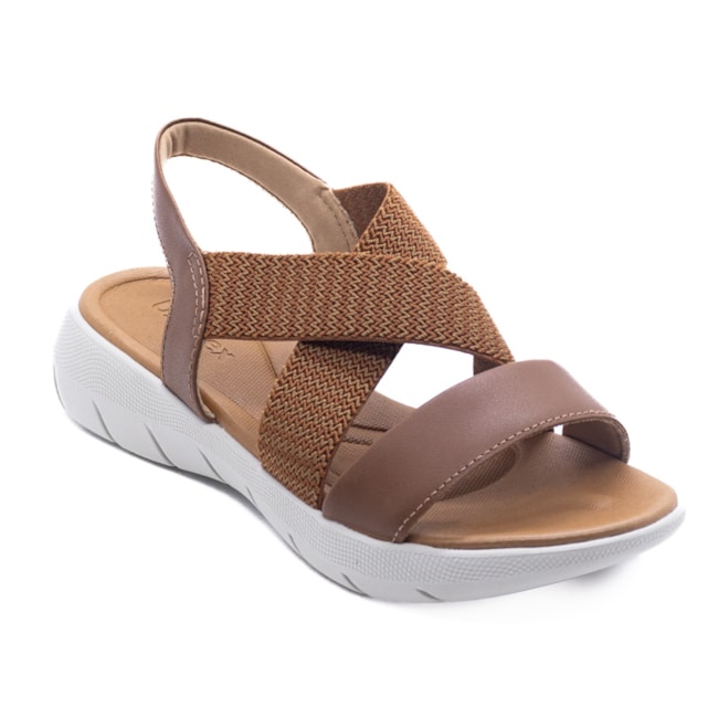 Sandália Flatform Salto Medio Usaflex Feminina Canela