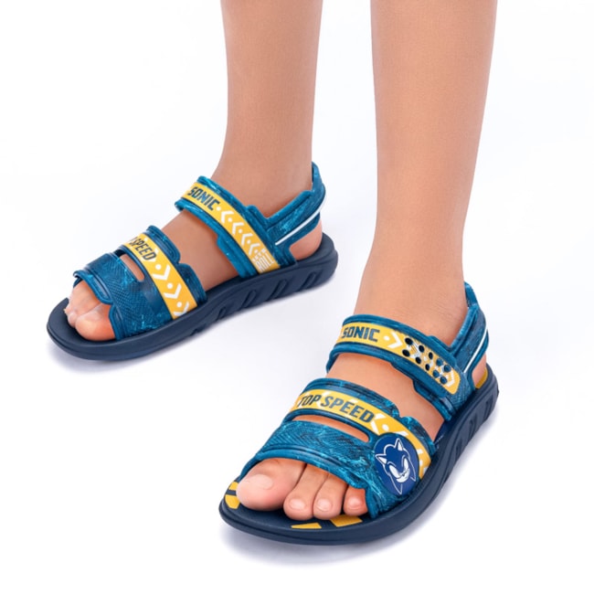 Sandalia Grendene Kids-Sonic Masculino Azul