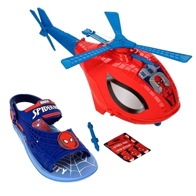 Sandália Homem Aranha Infantil Masculino Azul