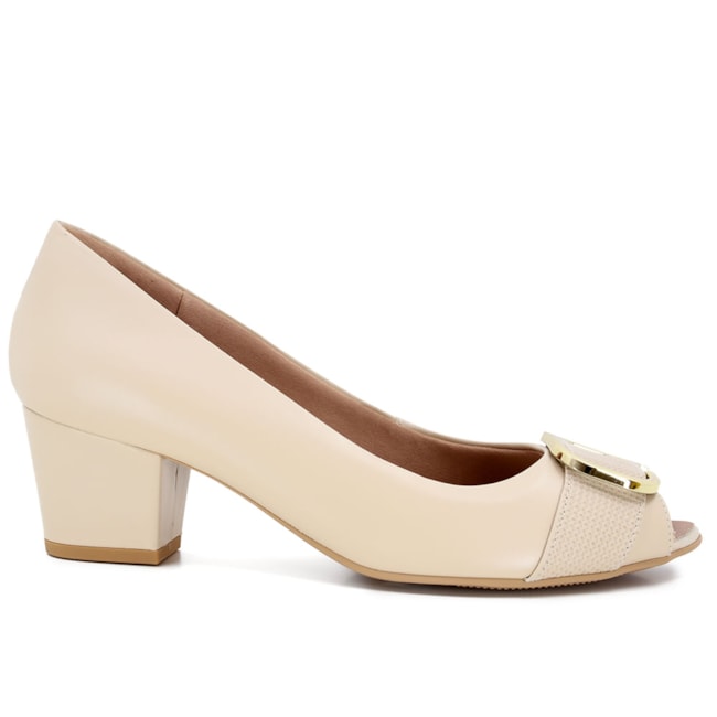 Sandalia Peep Toe Usaflex Feminino Vanilla