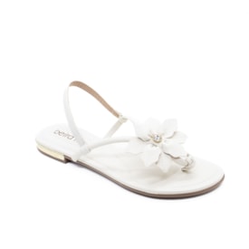 Sandália Rasteira Beira Rio Feminina Branco Off