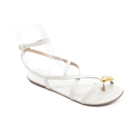 Sandália Rasteira Beira Rio Feminina Branco Off