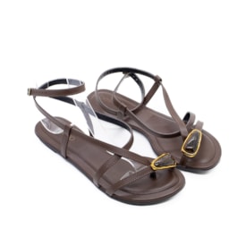 Sandália Rasteira Beira Rio Feminina Conhaque