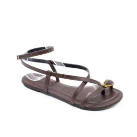 Sandália Rasteira Beira Rio Feminina Conhaque