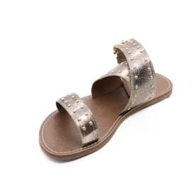 Sandália Rasteira Lu Rezende Femina Cobre