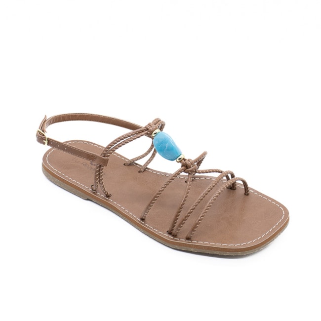 Sandália Rasteira Lu Rezende Femina Nogueira