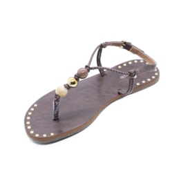 Sandália Rasteira Lu Rezende Feminina Chocolate