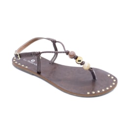 Sandália Rasteira Lu Rezende Feminina Chocolate