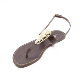 Sandália Rasteira Lu Rezende Feminina Chocolate