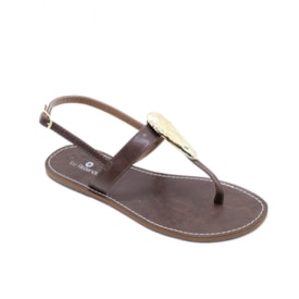 Sandália Rasteira Lu Rezende Feminina Chocolate