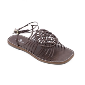 Sandália Rasteira Lu Rezende Feminina Chocolate