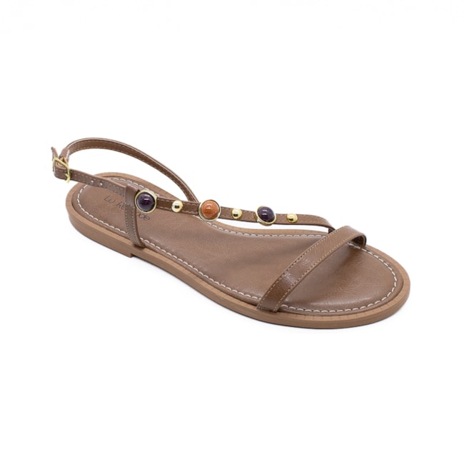 Sandália Rasteira Lu Rezende Feminina Nogueira