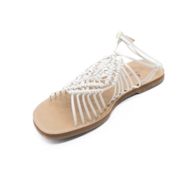 Sandália Rasteira Lu Rezende Feminina Off White