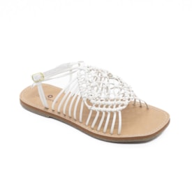 Sandália Rasteira Lu Rezende Feminina Off White