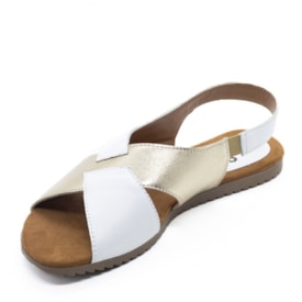 Sandália Rasteira Lu Rezende Feminina Ouro Light