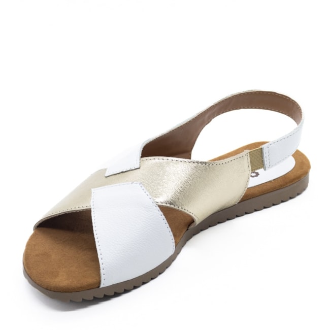 Sandália Rasteira Lu Rezende Feminina Ouro Light