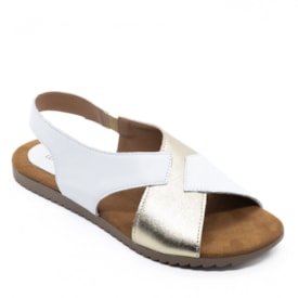 Sandália Rasteira Lu Rezende Feminina Ouro Light