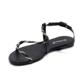 Sandalia Rasteira Lu Rezende Feminina Preto