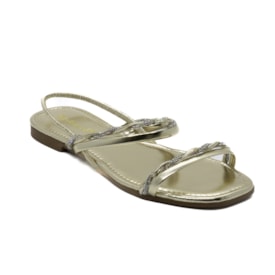 Sandalia Rasteira Lu Rezende Feminino Ouro Light