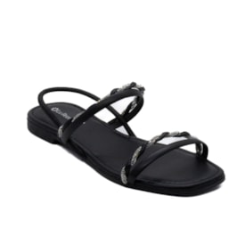 Sandalia Rasteira Lu Rezende Feminino Preto
