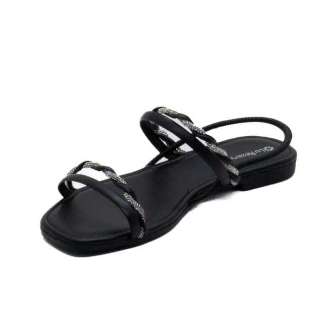 Sandalia Rasteira Lu Rezende Feminino Preto