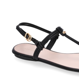 Sandália Rasteira Luz Da Lua Feminina Saara Preto