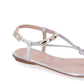 Sandalia Rasteira Luz Da Lua Feminino Vênus Prata