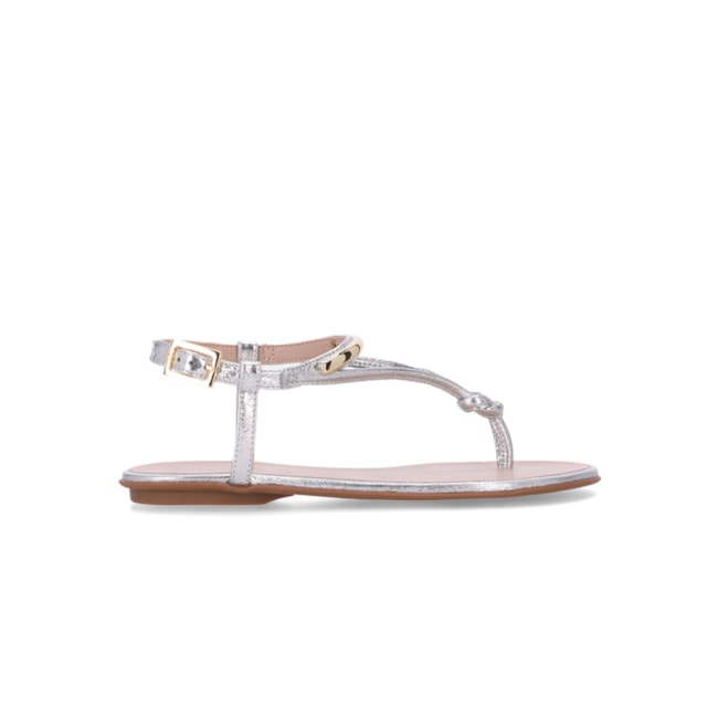 Sandalia Rasteira Luz Da Lua Feminino Vênus Prata