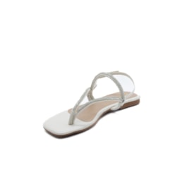 Sandalia Rasteira Marina Carvalho Feminina Off White