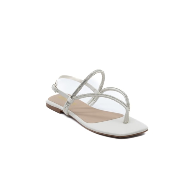 Sandalia Rasteira Marina Carvalho Feminina Off White