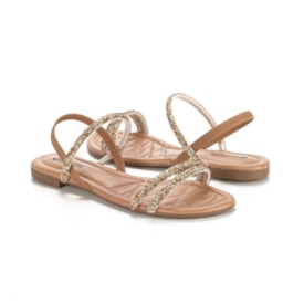 Sandália Rasteira Mississipi Feminina Caramelo Camel