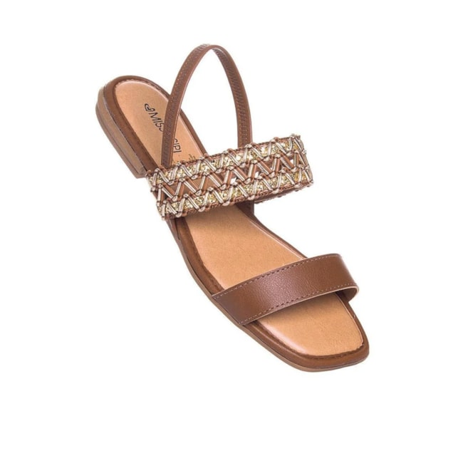 Sandália Rasteira Mississipi Feminina Tabaco