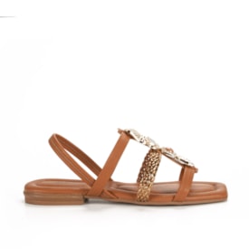 Sandalia Rasteira Mississipi Feminino Camel