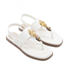 Sandália Rasteira Modare Feminina Branco Off