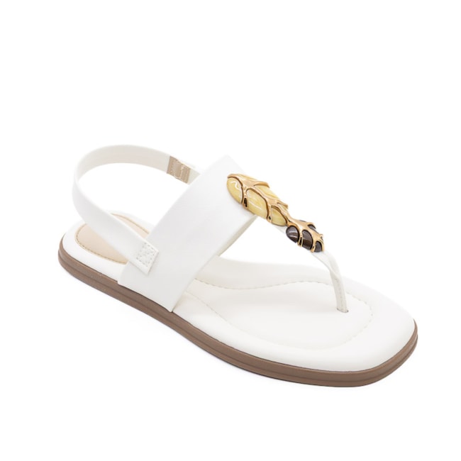 Sandália Rasteira Modare Feminina Branco Off
