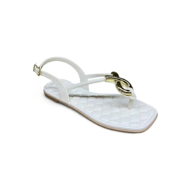 Sandália Rasteira Moleca Feminina Branco Off