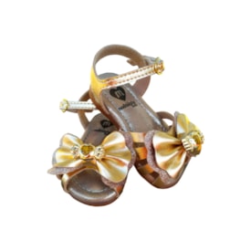 Sandália Rasteira Molekinha Infantil Feminina Dourado