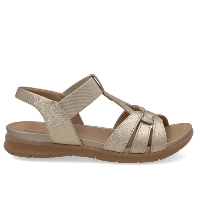 Sandália Rasteira Usaflex Feminino Ouro Light