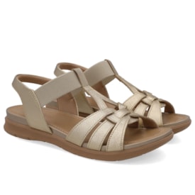 Sandália Rasteira Usaflex Feminino Ouro Light