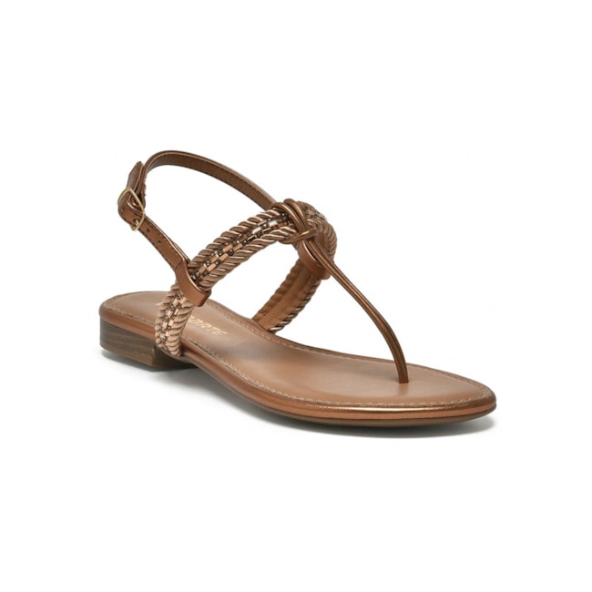 Sandália Rasteira Via Marte Feminina Cobre