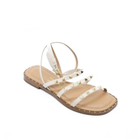 Sandália Rasteira Vizzano Feminina Branco Off