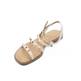 Sandália Rasteira Vizzano Feminina Branco Off