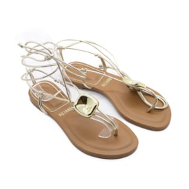 Sandália Rasteira Vizzano Feminina Dourado
