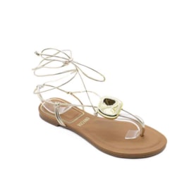 Sandália Rasteira Vizzano Feminina Dourado